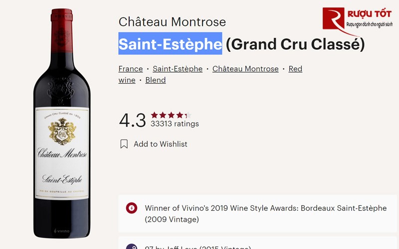 Ảnh đánh giá Vang Pháp Chateau Montrose Saint Estephe