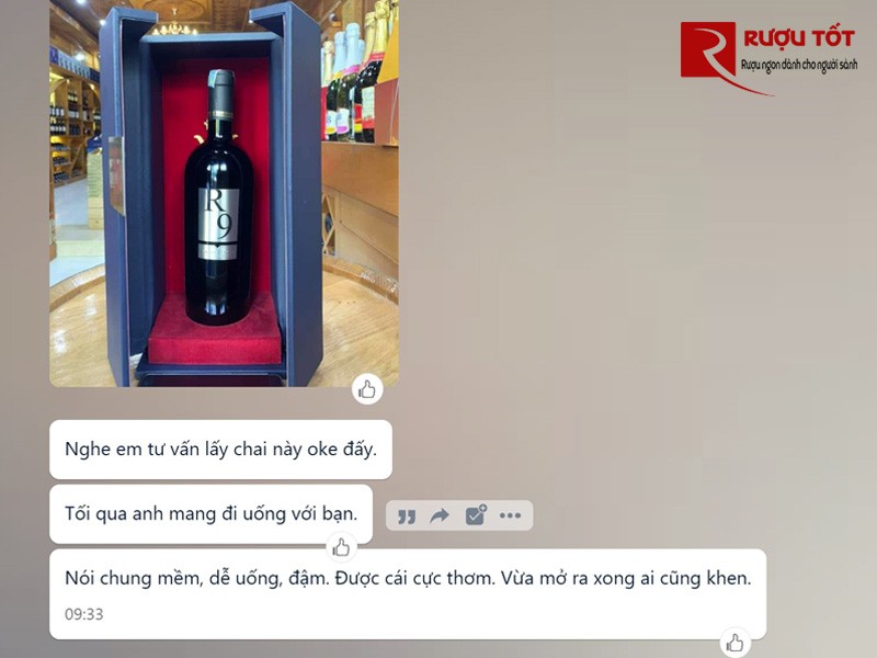 Đánh giá thật từ người dùng về rượu vang R9 Primitivo Icono 