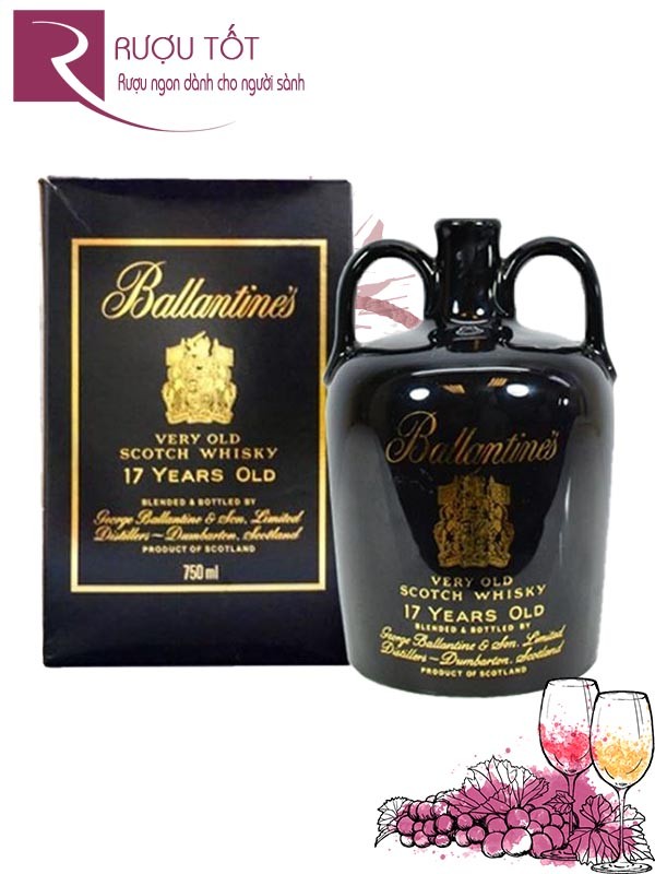 Ballantines 17 Very Old Bình Sứ