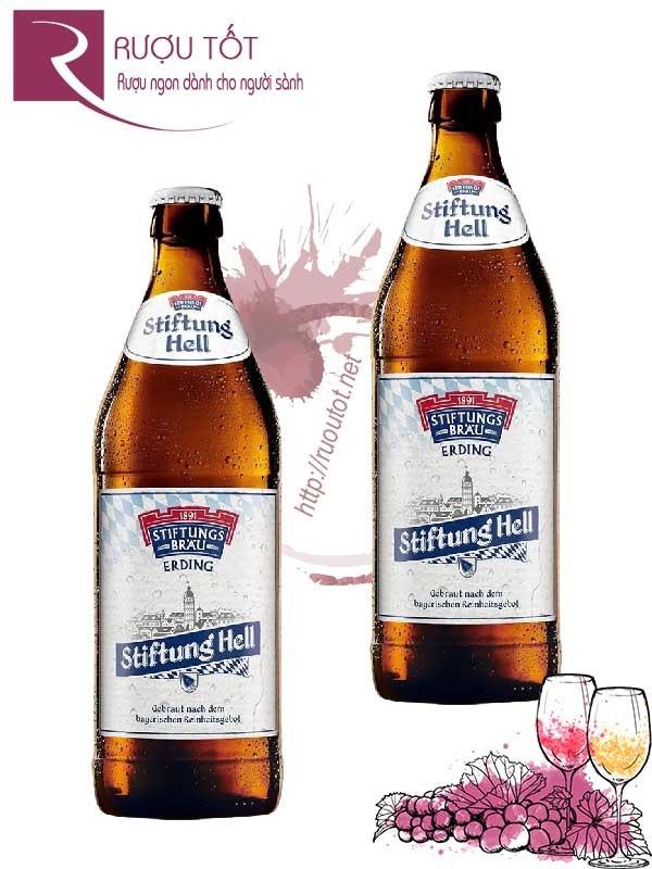 Bia Đức Stiftung Hell Erdinger 5,1% - Chai 500ml