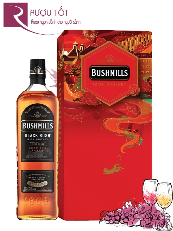 Rượu Bushmills Black Bush Hộp quà Tết 2025