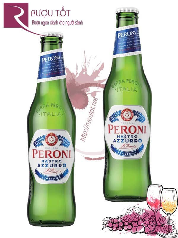 Bia Peroni Nastro Azzurro 5,1% Thùng 24 Chai 330ml