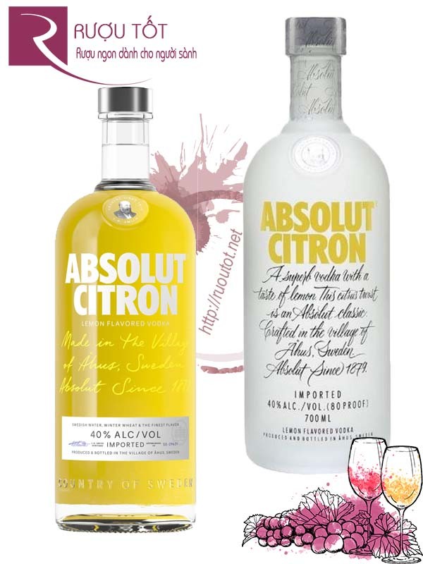 Rượu Vodka Absolut Citron 700ml