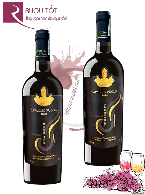 Rượu vang Capaccio Puglia Merlot IGT