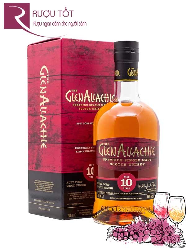 Rượu Glenallachie 10 Ruby Port Wood Finish 700ml