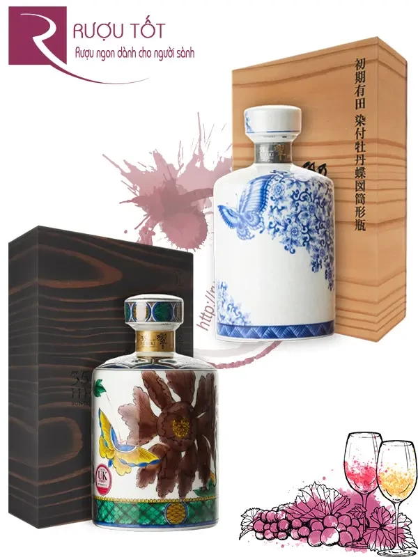 Rượu Hibiki 35 Arita Kutani Decanter Set