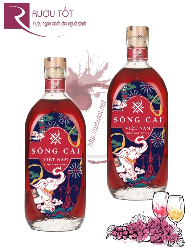 Rượu Sông Cái Rose Myrtle Gin 700ml