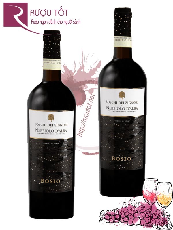 Rượu vang Boschi Dei Signori Bosio Nebbiolo D'alba