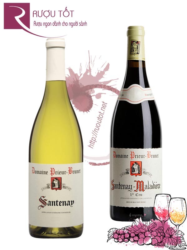 Rượu vang Santenay Domaine Prieur Brunet (đỏ-trắng) Chính hãng