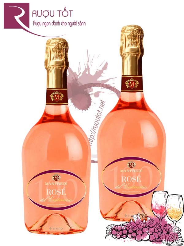 Rượu vang nổ Manfredi Moscato Rose Chính hãng