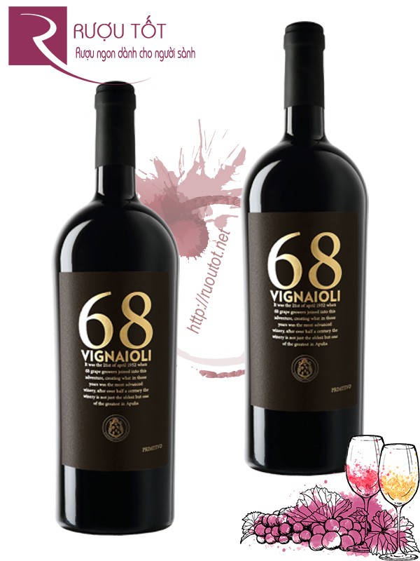 Vang Ý 68 Vignaioli Primitivo Puglia Thượng hạng