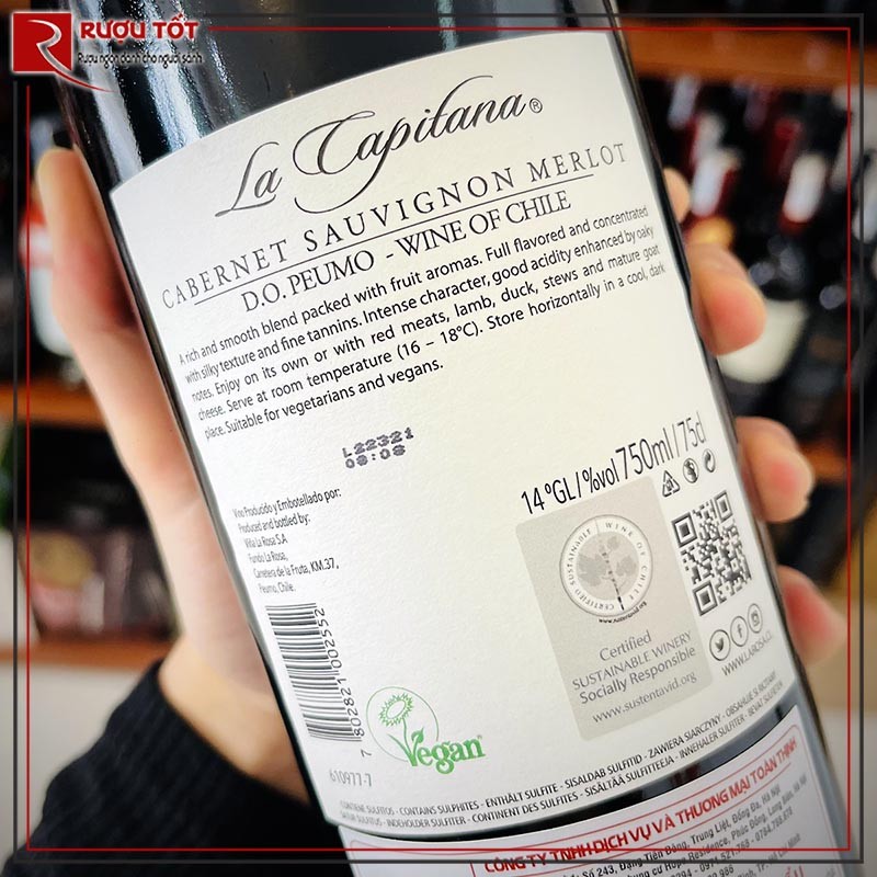 Rượu Vang La Capitana Cabernet Sauvignon Merlot Cao Cấp