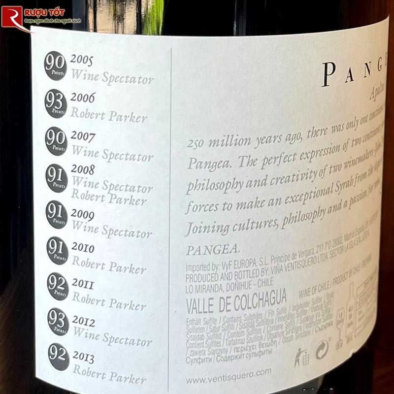 Rượu vang Pangea Syrah