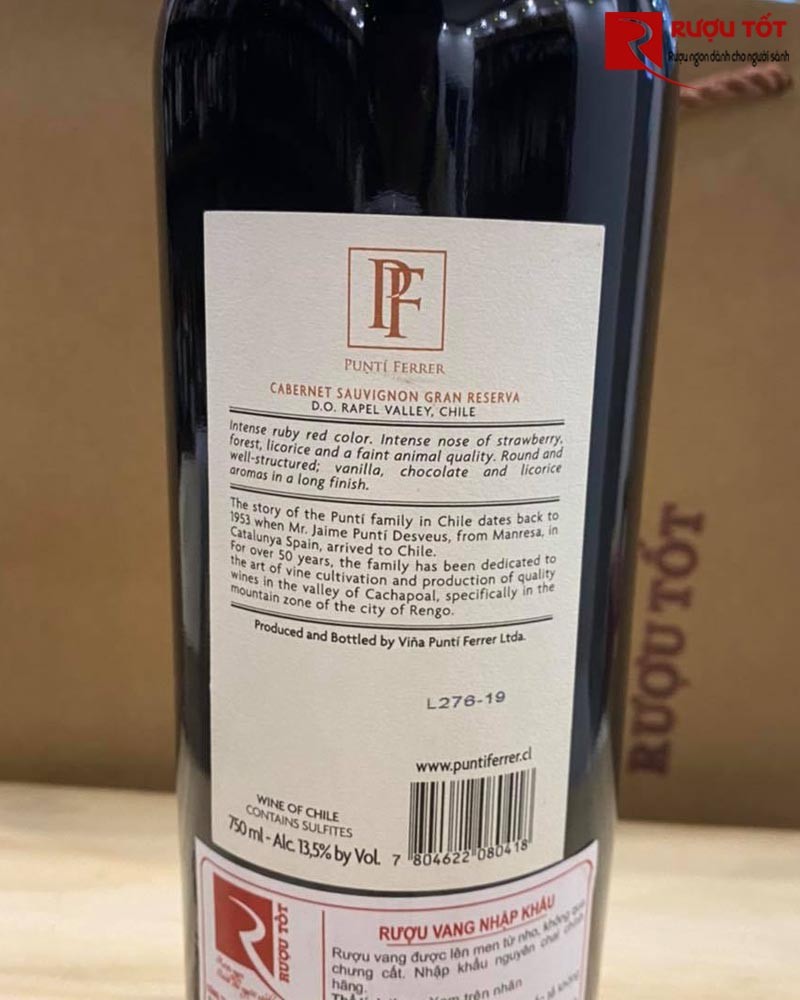 Vang Chile Punti Ferrer Gran Reserva Cabernet Sauvignon