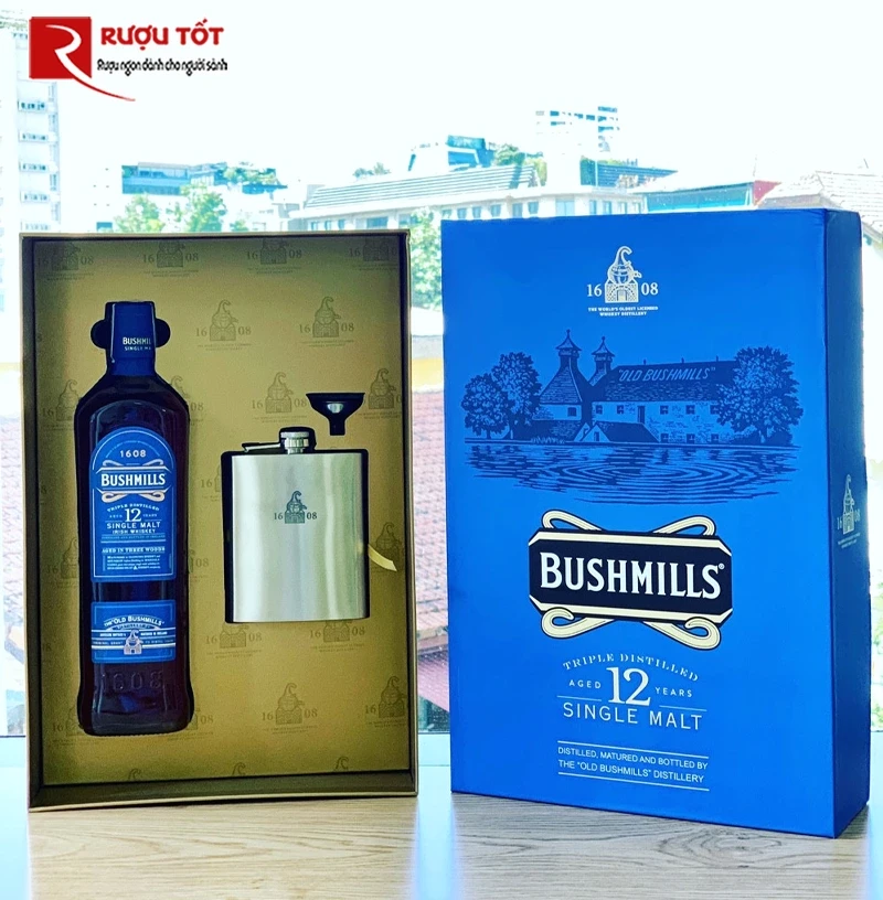 Rượu Whisky Bushmills 12 hộp quà