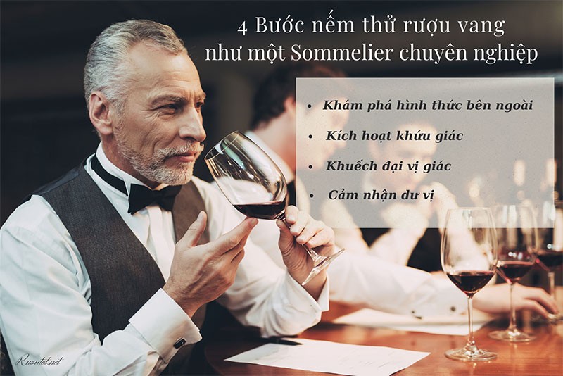 4 Bước nếm thử rượu vang như một Sommelier chuyên nghiệp