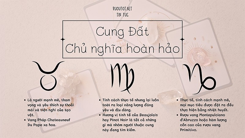 Rượu vang thích hợp cho cung Đất