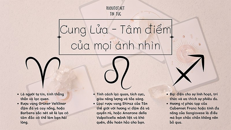 Rượu vang thích hợp cho cung Lửa