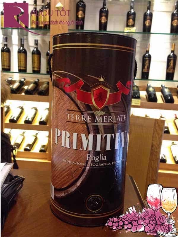 Vang Ý Terre Merlate Primitivo (bịch ống 3L cao cấp) Thượng hạng