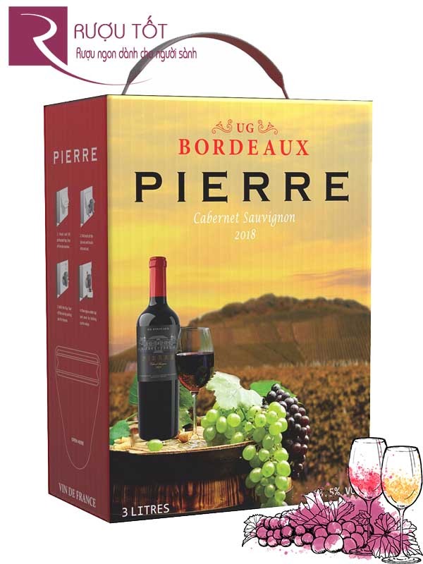 Vang bịch Pháp Pierre Bordeaux Cabernet Sauvignon Cao cấp