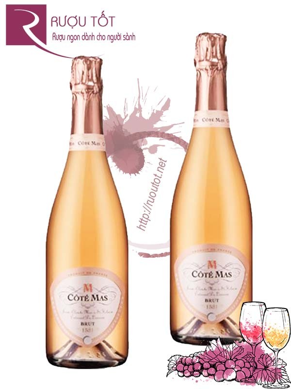 Vang nổ Pháp Cote Mas Cremant De Limoux Rose Brut cao cấp