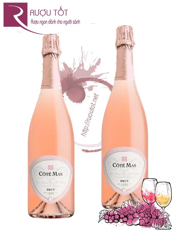 Vang nổ Pháp Da Cremant De Limoux Rose cao cấp