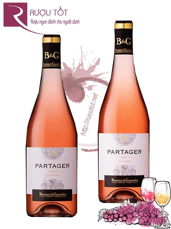 Vang Pháp hồng Partager Vin Rose Barton Guestier Cao cấp