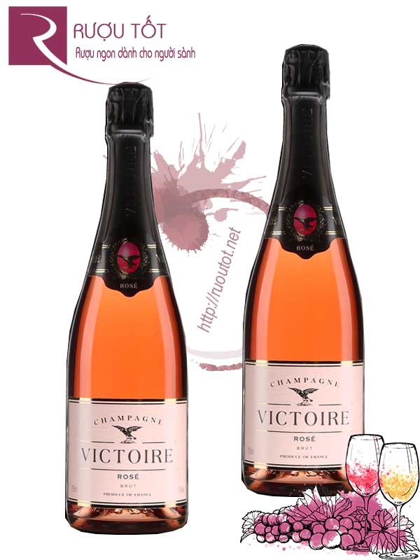 Rượu Champagne Victoire Rose Brut Cao cấp