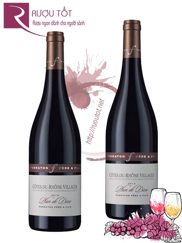 Vang Pháp Cotes du Rhone Villages Plan de Dieu Cao cấp