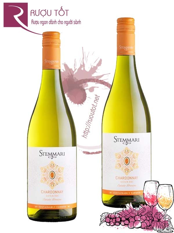 Vang Ý Stemmari Chardonnay Siciliane DOC Cao cấp