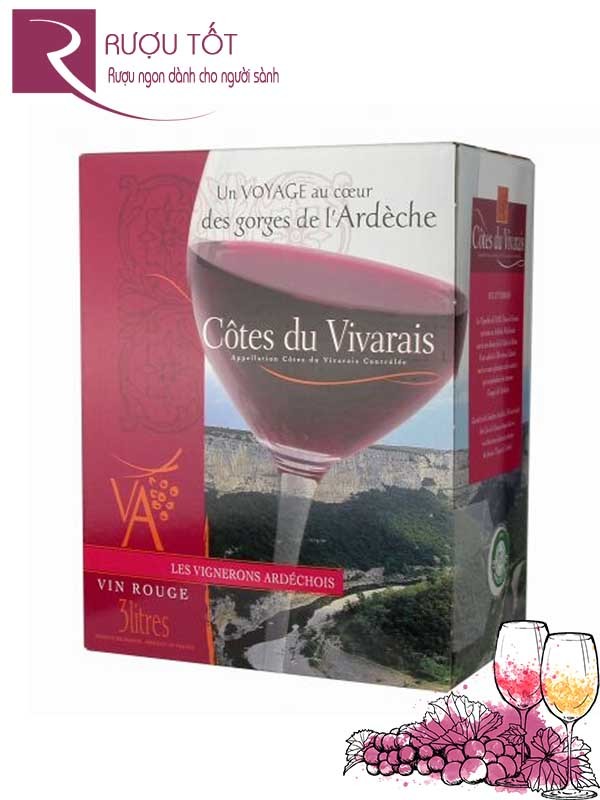 Vang bịch Pháp Vignerons Ardechois Vivarais 3L Cao cấp