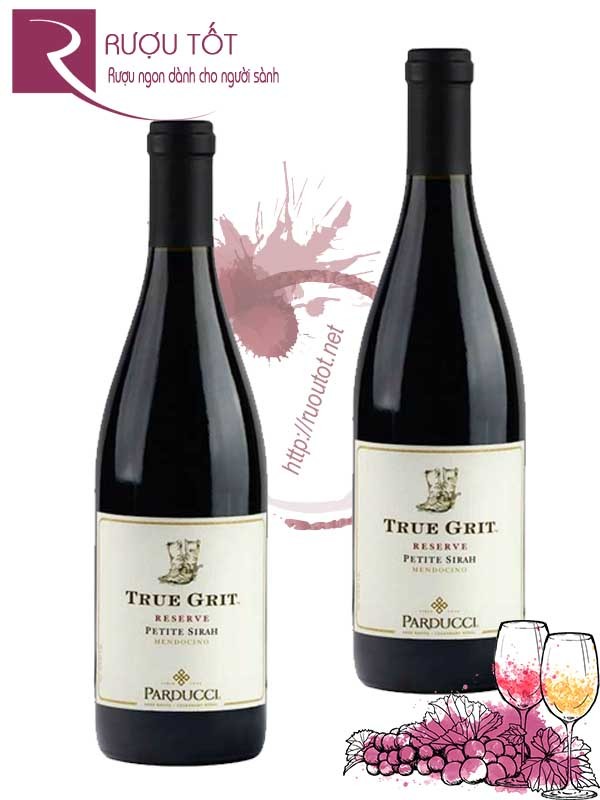 Vang Mỹ True Grit Reserve Parducci Petite Sirah 94 điểm Hảo hạng