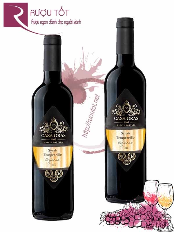 Rượu vang Casa Gras Organic Tempranillo Syrah Hảo hạng