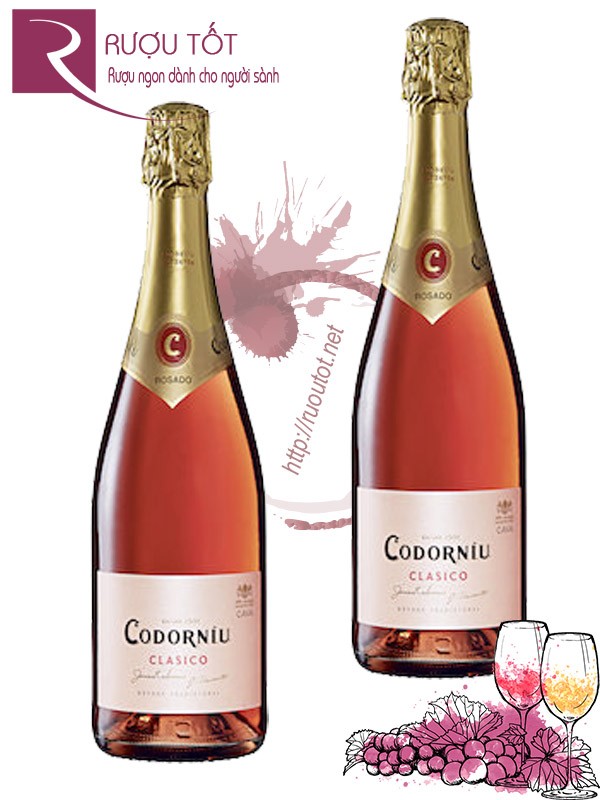 Rượu Vang Nổ Codorniu Clasico Rosado