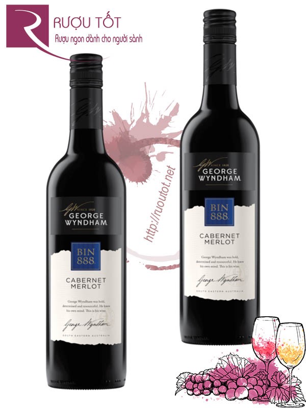 Rượu vang Bin 888 Wyndham Cabernet Merlot Chiết khấu cao