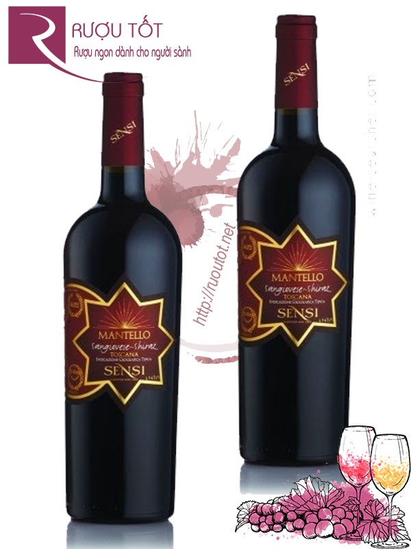 Vang Ý Mantello Sangiovese Shiraz Toscana Sensi Cao cấp