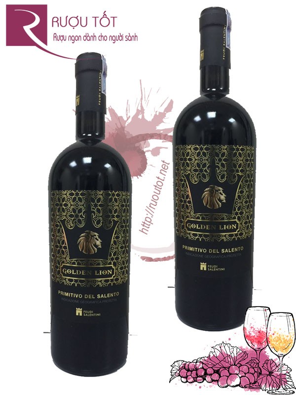 Vang Ý Golden Lion Primitivo Del Salento Cao cấp