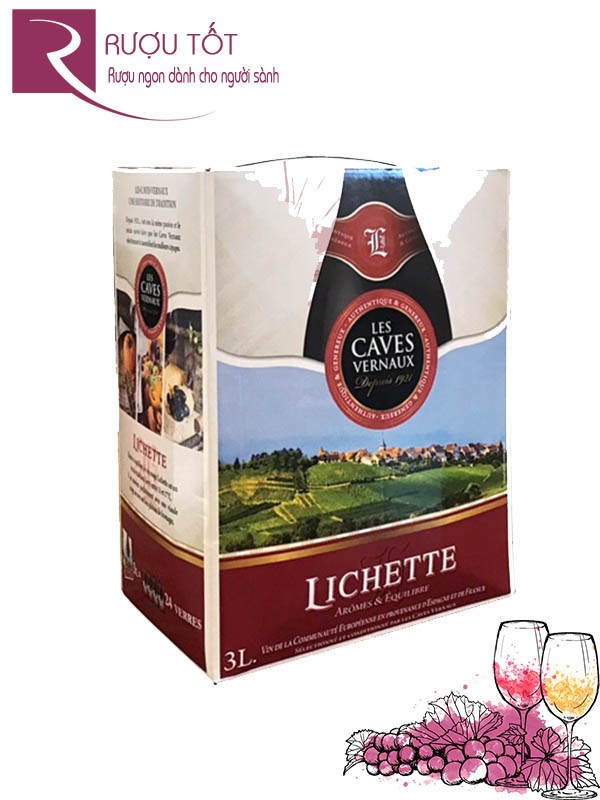 Vang Pháp Lichette VCE Rouge bịch 3L cao cấp