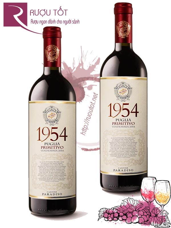 Vang Ý 1954 Puglia Primitivo Cantine Paradiso Thượng hạng