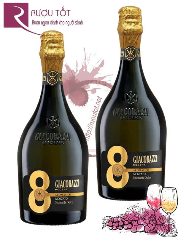 Vang nổ Ý 8 Giacobazzi Moscato Spumante Dolce Hảo hạng