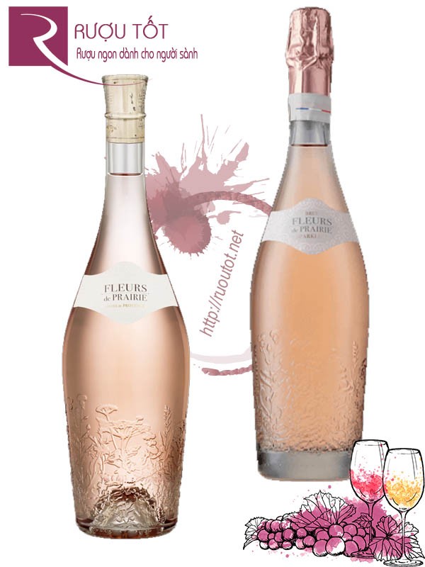 Vang nổ Pháp Fleurs De Prairie Brut Rose/ Brut