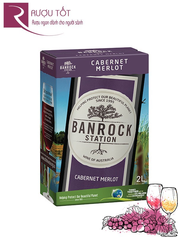 Vang Úc Banrock Station Cabernet Merlot (bịch 2L)