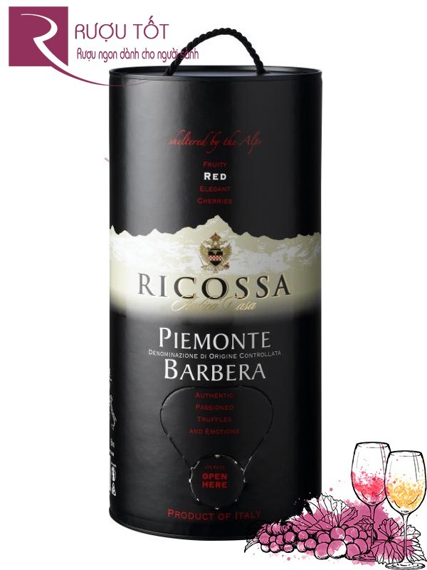 Vang bịch Ý Ricossa Piemonte Barbera DOC 3L