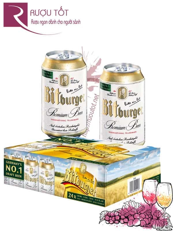 Bia Bitburger 5% Đức - Lon 330 Ml