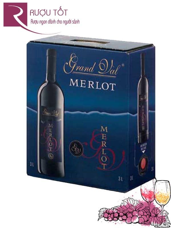 Vang Bịch Pháp Grand Val Merlot Hảo hạng