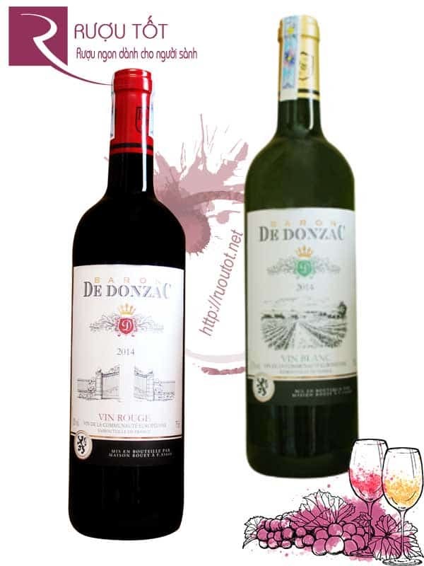 Vang Pháp Baron de Donzac (red – white) Thượng hạng