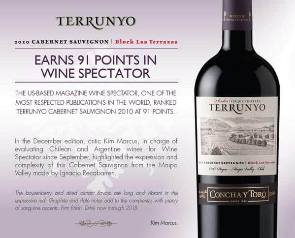 Concha y Toro Terrunyo Cabernet Sauvignon