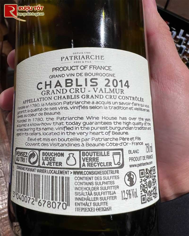 vang Phap Chablis Grand Cru