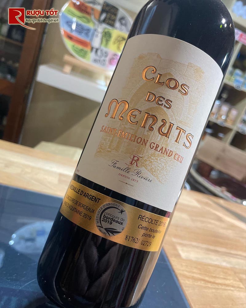 Vang Pháp Clos des Menuts Saint Emilion Grand Cru