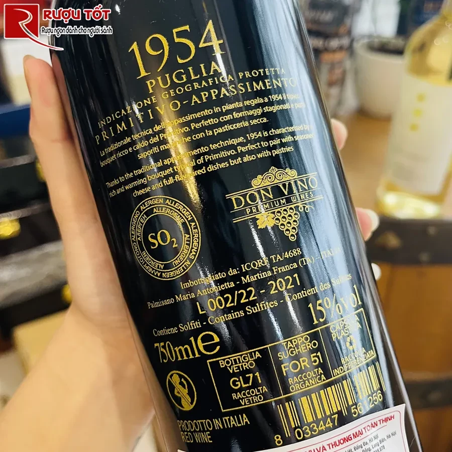 ruou vang 1954 Appassimento Primitivo Limited Edition